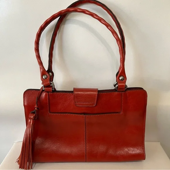 Patricia Nash Rienzo Red Tooled Leather Shoulder Bag
